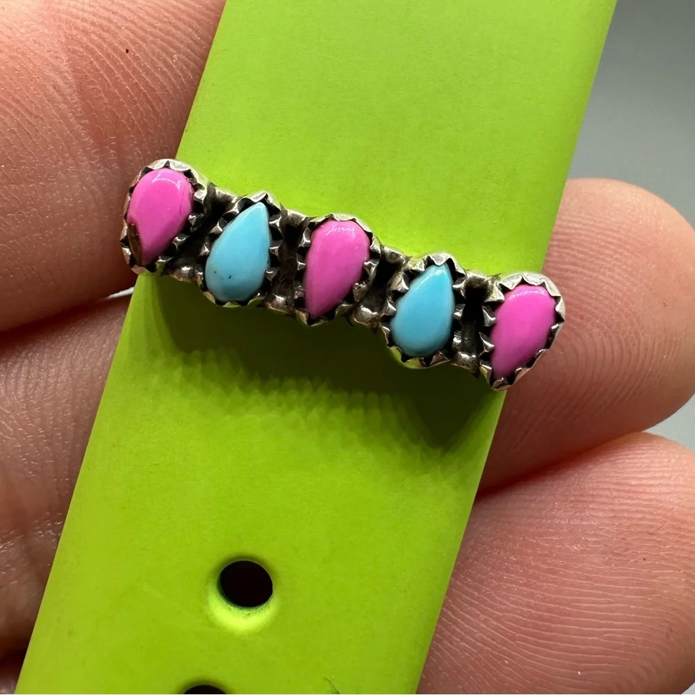 ⌚Cotton Candy Turquoise Sterling Silver 925 Watch Band Charm Handmade iWatch
